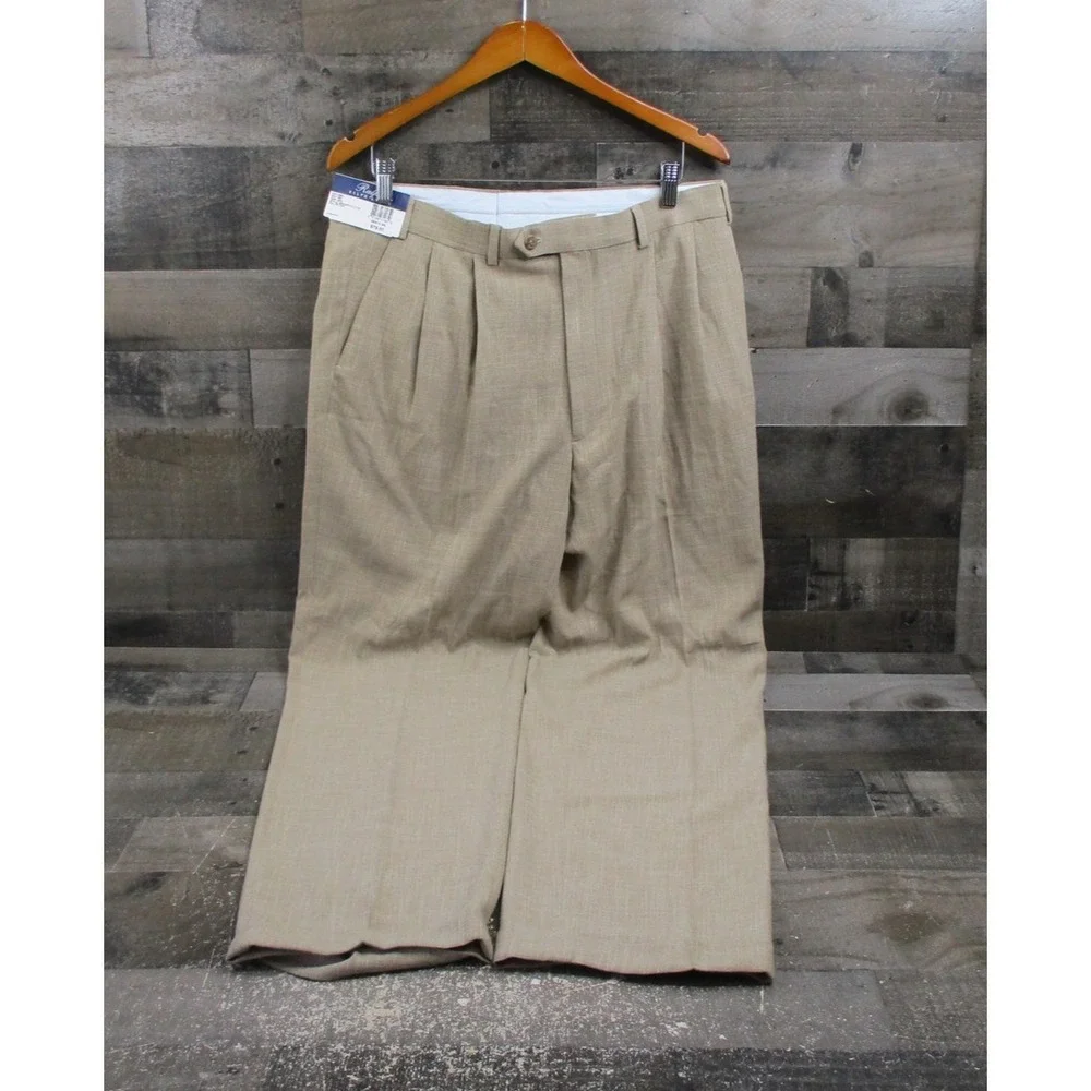 Ralph Lauren Pants Mens 36x34 Comfort Flex Stretch Dress Pleated Rayon Blend NEW